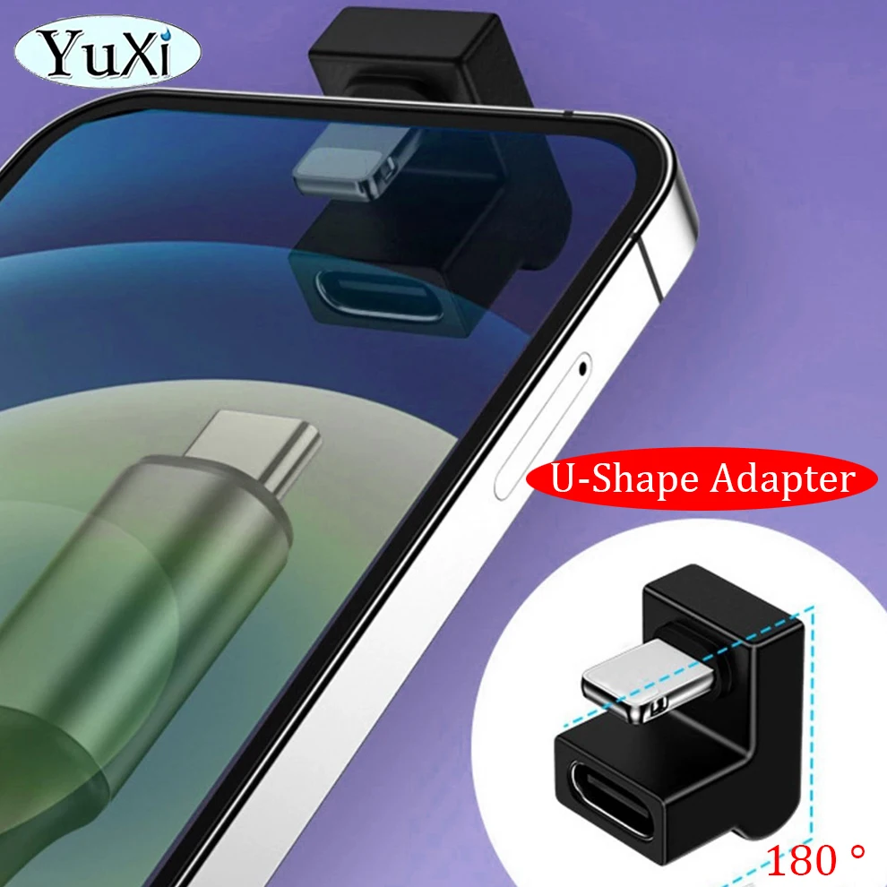 Adaptador de carga rápida PD, 20W, 10W, para USB-C IOS, convertidor de almohadilla para teléfono, codo en U, luz de transferencia de datos, adaptador convertidor Ning, 1 ud. - imagen 2