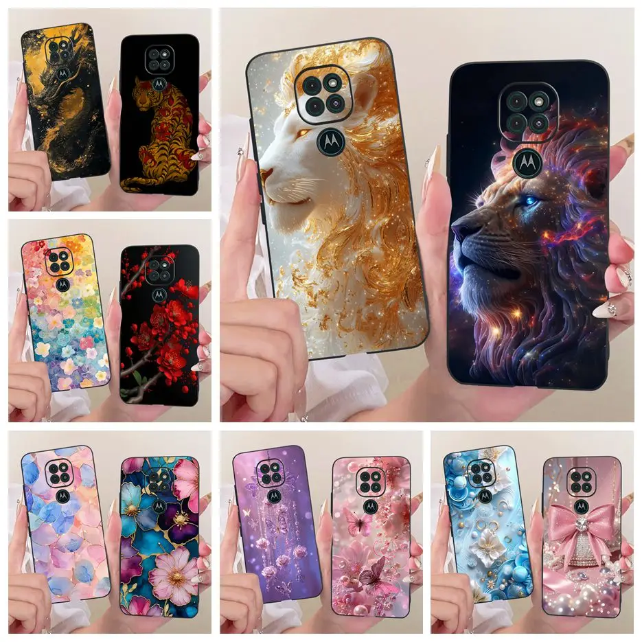 Para Motorola Moto G9 Play funda MotoG9 4G lindo León moda cubierta pintada suave TPU funda de teléfono para Moto G9 Power MotoG9 Plus Shell