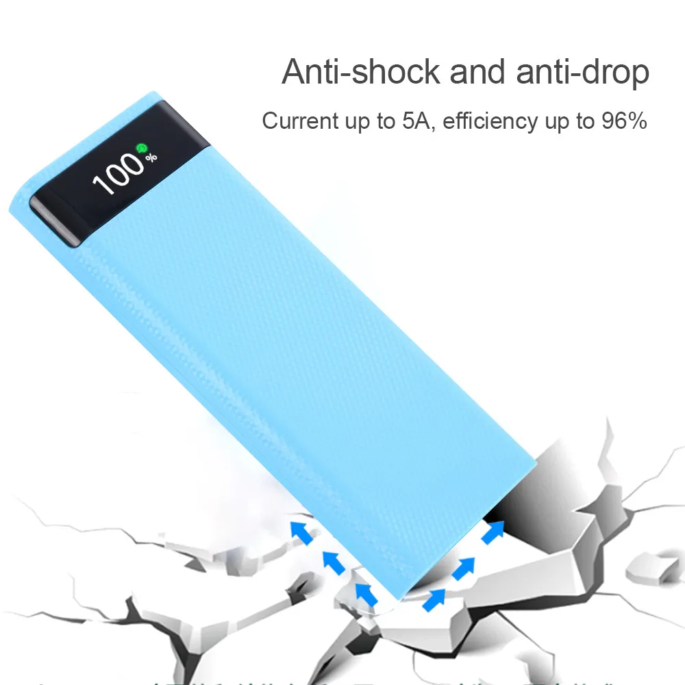 Carcasa de Banco de energía de 20000mAh, estuche de carga rápida USB Dual, caja de almacenamiento de batería 18650, compatible con QC3.0, PD3.0, AFC, FCP, SFCP, sin batería - imagen 3