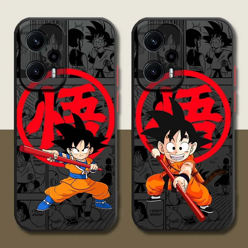 D-Dragon Ball dibujos animados Goku diversión para Xiaomi Poco X6 X5 X4 M6 M5 F6 F5 C65 Pro GT 5G funda de teléfono translúcida esmerilada - imagen 2