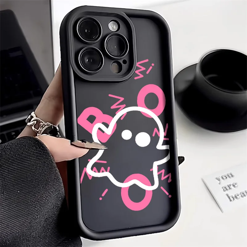 Funda de teléfono de dibujos animados suave para iPhone, Fundas de Color sólido para iPhone 13, 11, 15, 14 Pro Max, 12, XR, X, XS, 7, 8 Plus, SE 2020, 13Pro Max, 15Pro Max