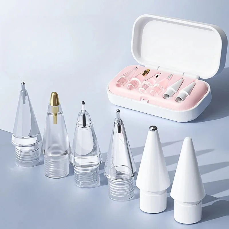 Puntas de repuesto para Apple Pencil 1.a y 2.a generación, puntas de repuesto transparentes, lápiz óptico, escritura suave, punta silenciosa para iPad iPencil 1 2, 4/6 Uds. - imagen 3