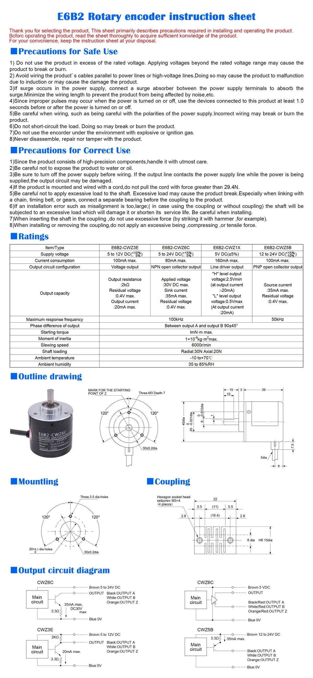 E6B2-CWZ6C - Vista del codificador E6B2-CWZ6C