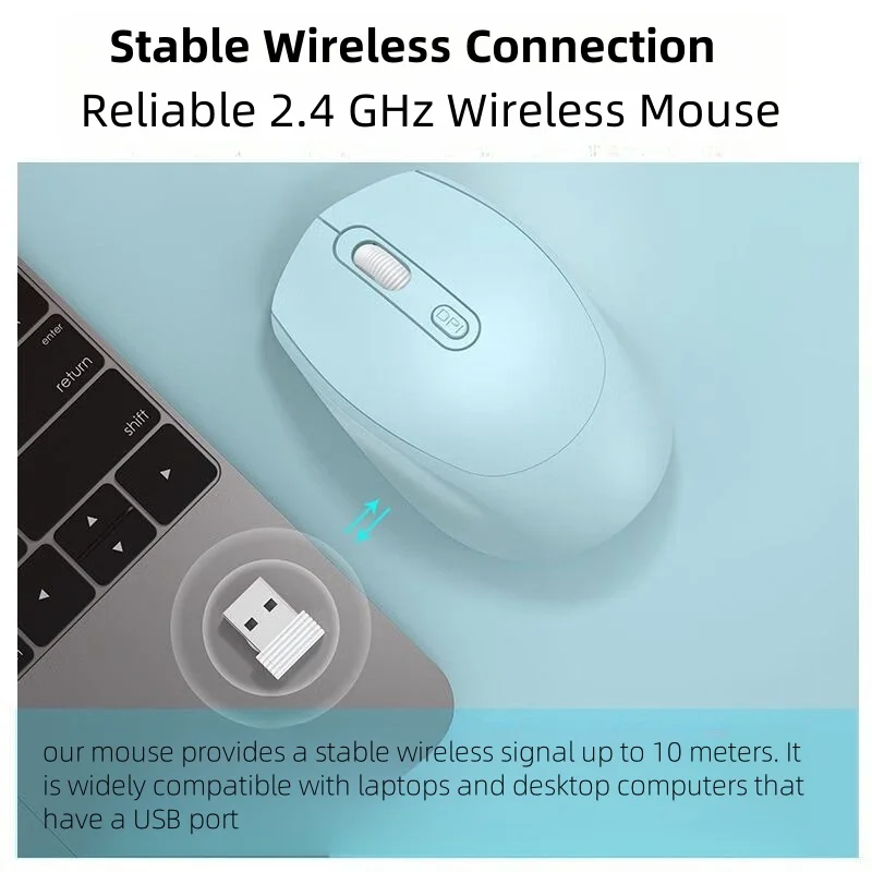 Ratón inalámbrico de modo Dual compatible con Bluetooth, batería de 2,4G, ratón óptico silencioso de 1600 DPI para MacBook, portátil, Juegos de PC y oficina - imagen 4