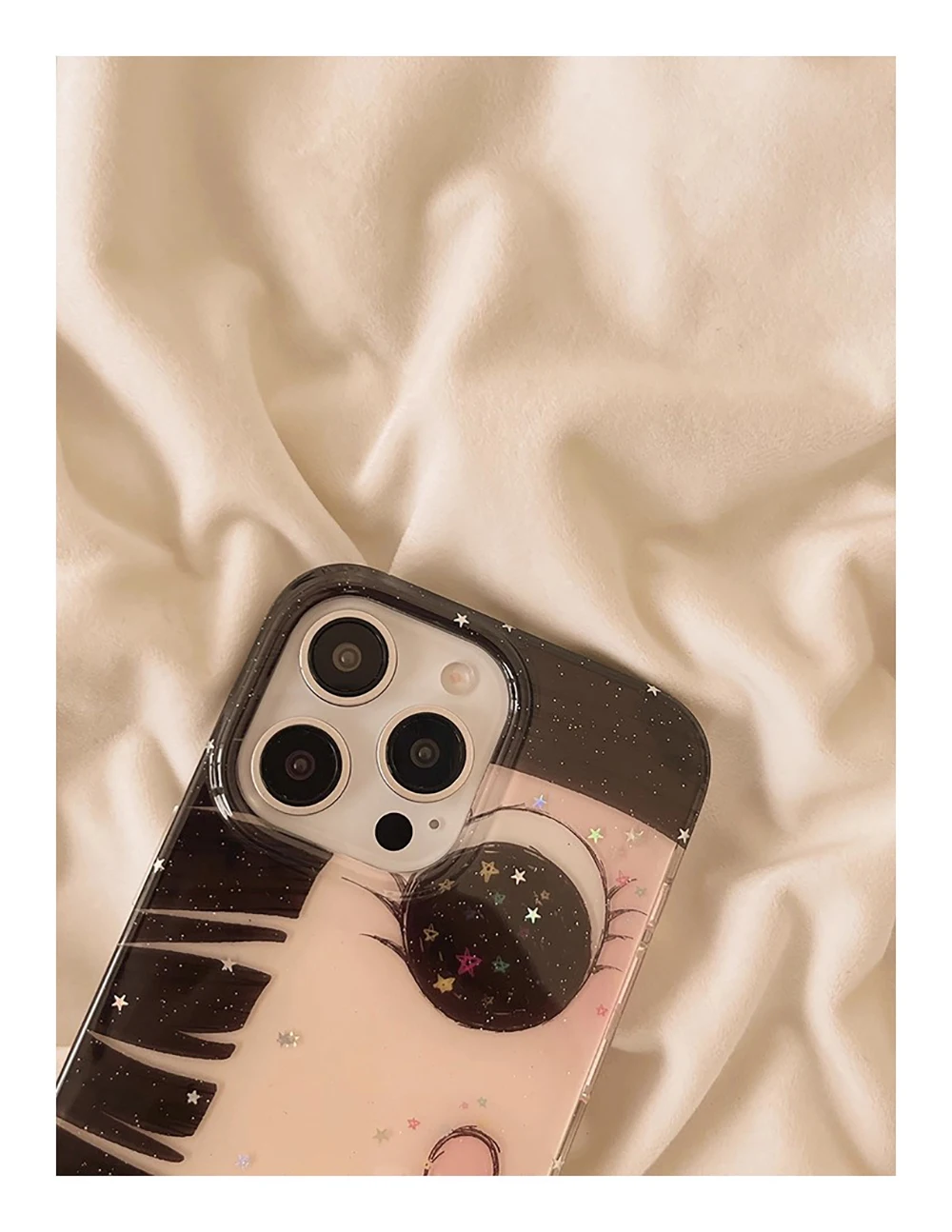 Funda de teléfono con ojos brillantes de Anime de dibujos animados para IPhone 17 16 15 14 13 Pro Max Girl, cubierta trasera de ojos grandes brillantes - imagen 2