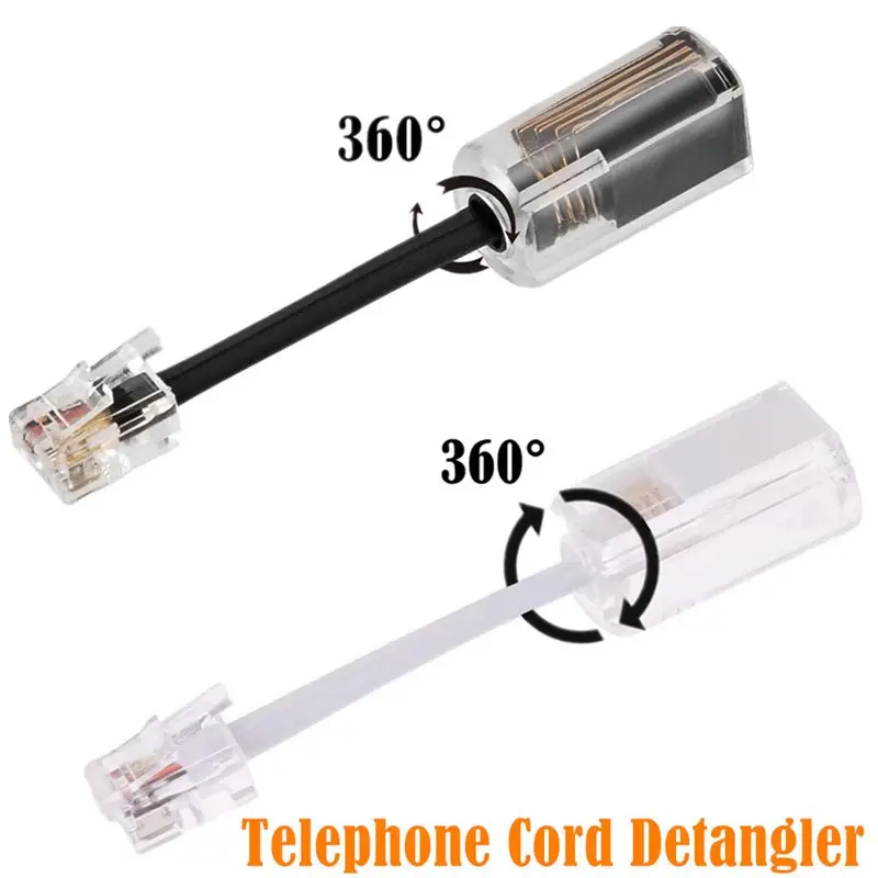 Dispositivo bobinado de cable telefónico de 2m, dispositivo bobinado de cable de mango RJ9 4P4C con bobina de cable de resorte RJ9, cable receptor de teléfono - imagen 4