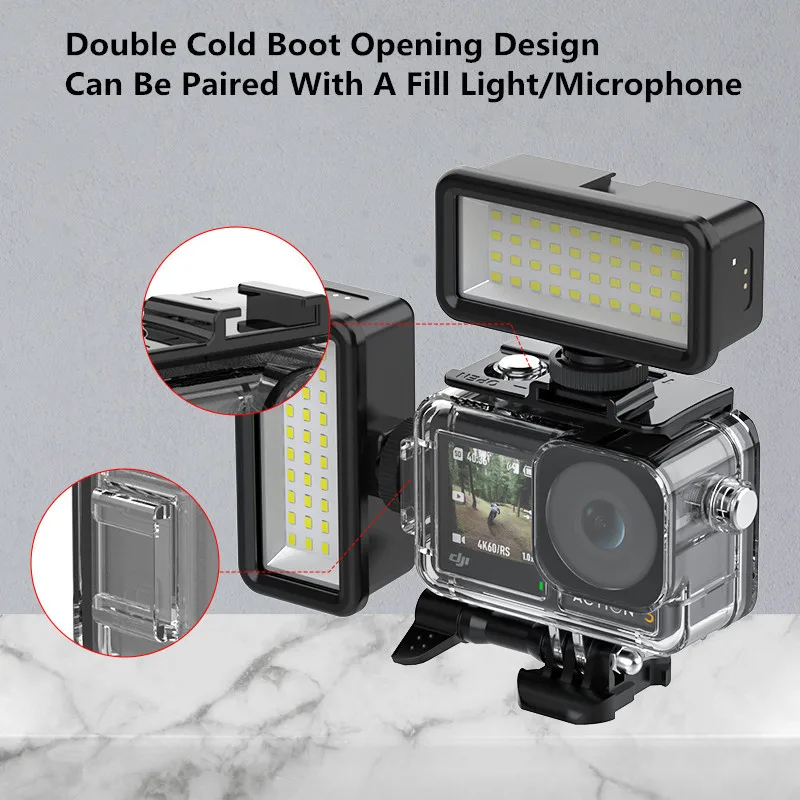 Funda impermeable para DJI OSMO Action 5 Pro 4, carcasa de buceo subacuática, cubierta protectora de buceo, montaje para accesorios de acción DJI, 40M - imagen 5