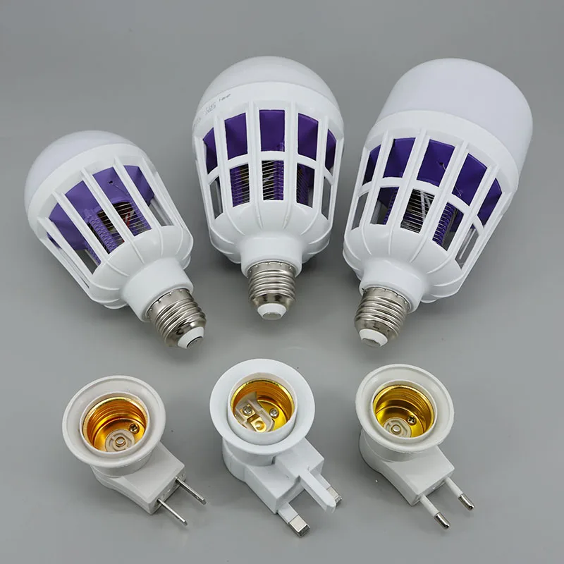 E27 110V 220V 9W/15W/20W 2 en 1 bombilla LED antimosquitos luz nocturna blanca Anti Moskito 2 vías accesorios de iluminación de jardín