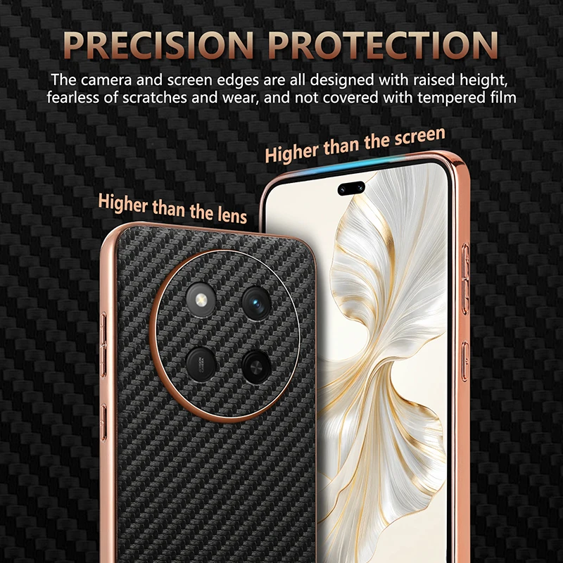 Para Xiaomi POCO X7 funda de lujo PU revestimiento de fibra de carbono funda protectora trasera para Xiaomi POCO X7 5G funda completa para teléfono - imagen 4