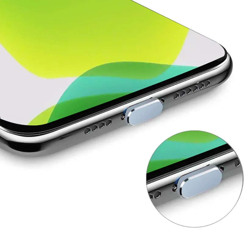 Enchufe antipolvo de aleación de aluminio para iPhone 14 13 12 Pro Max 11 Mini XR 8 Plus iPad AirPods Apple Series Lightning Port Cover, 4 Uds. - imagen 2