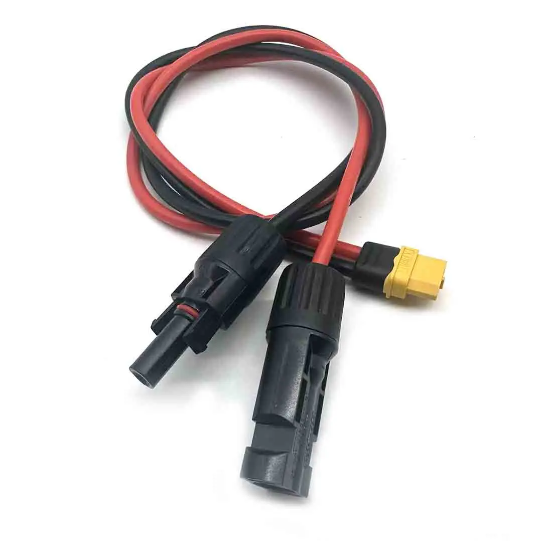 Câble d'extension de panneau solaire automobile XT60 vers connecteur solaire No.12, câble de chargement en cuivre étamé en silicium souple, 5 pièces - imagen 5