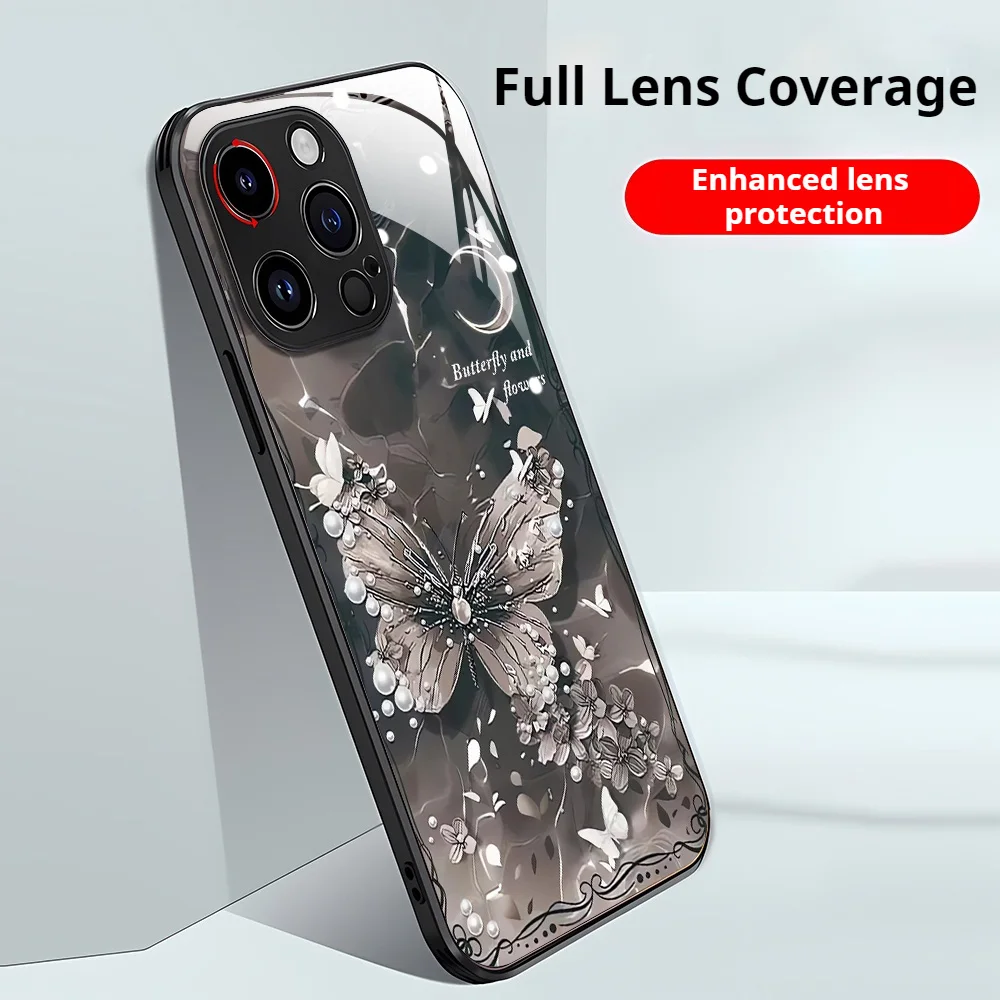 Funda de mariposa de vidrio templado para Samsung A56 5G A55 A54 A36 A17 A16 A15 A14 A34 A52 A53 A13 A12 A22 A24 A25 A23 A33 A51 - imagen 3