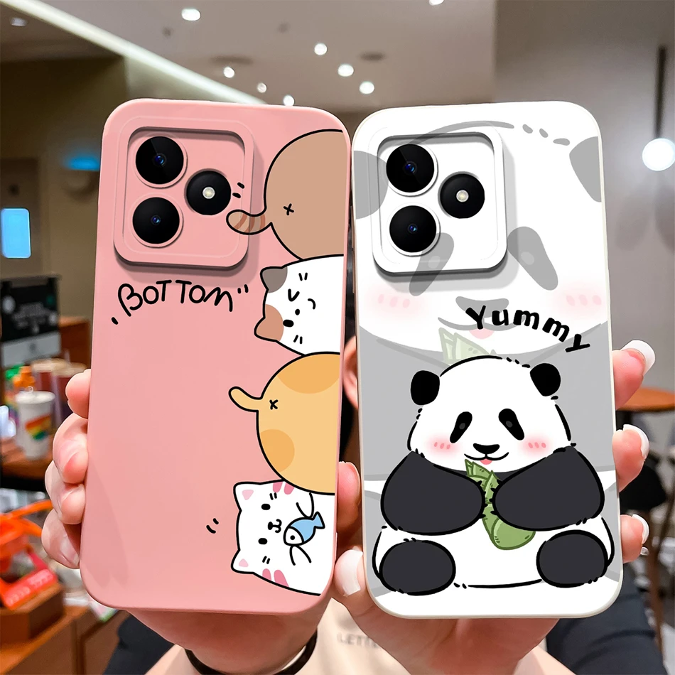 Para Realme Note 50 funda para Realme Note 60 funda de teléfono lindo gato protección completa contraportada suave parachoques de silicona líquida para - imagen 5