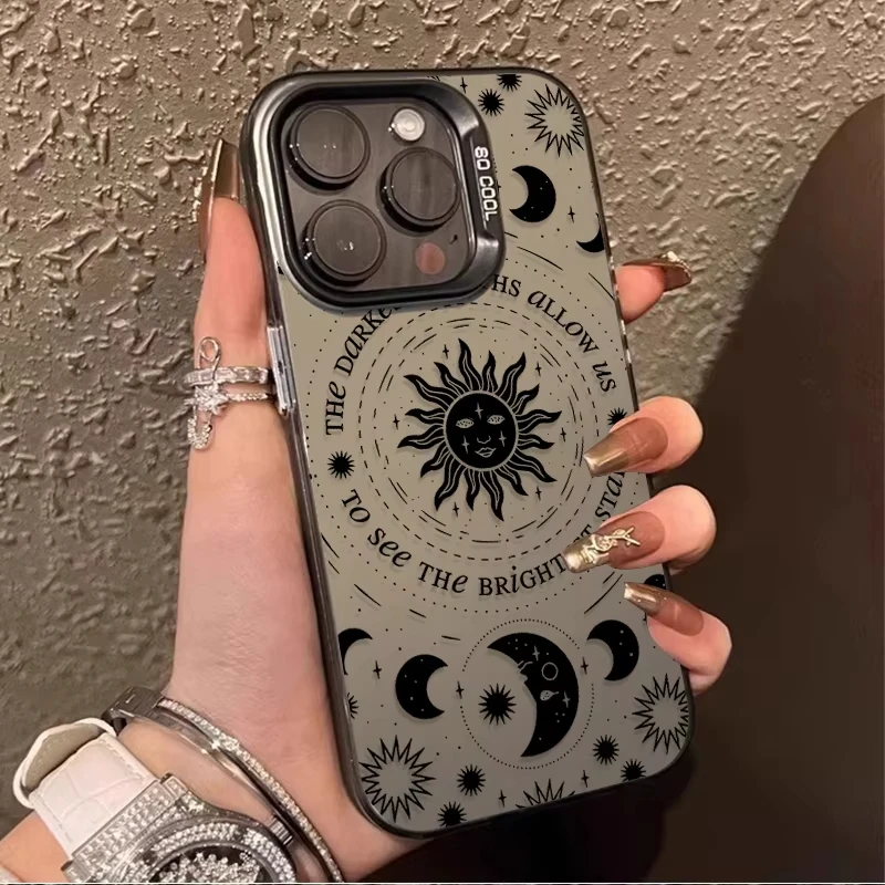 Funda de teléfono mate Retro Luna sol Dios para Samsung Galaxy S25 Ultra S24 S23 S22 S21 Plus S20 FE A55 A54 A35 funda trasera a prueba de golpes - imagen 2