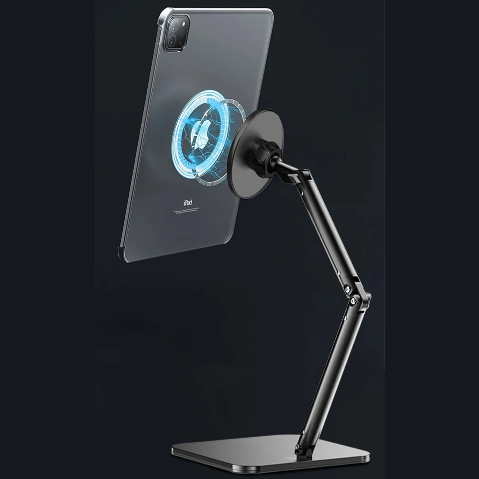 Soporte magnético de escritorio para tableta, teléfono móvil plegable portátil de aleación de aluminio, soporte para tableta para iPad Air Pro Xiaomi Redmi Huawei - imagen 4