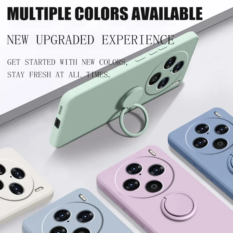 Para Vivo X300 Pro anillo de silicona líquida soporte funda de teléfono para Vivo X200 FE X200 Ultra X100 soporte de cordón cubierta protectora trasera - imagen 2