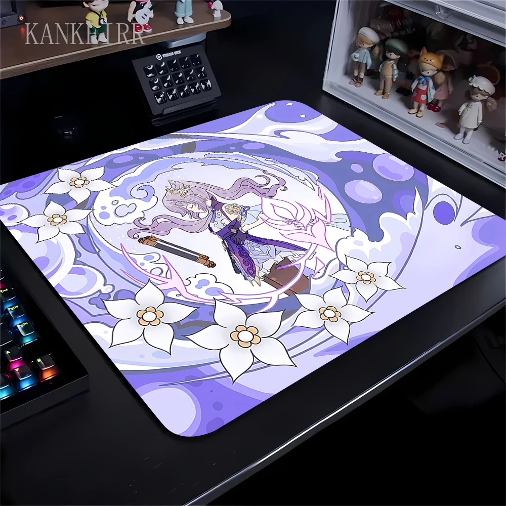 Alfombrilla de ratón de Anime Genshin Impact Keqing, alfombrilla de ratón XS para juegos, alfombrilla de escritorio pequeña, alfombra de jugador para ordenador, alfombrilla para teclado para ordenador