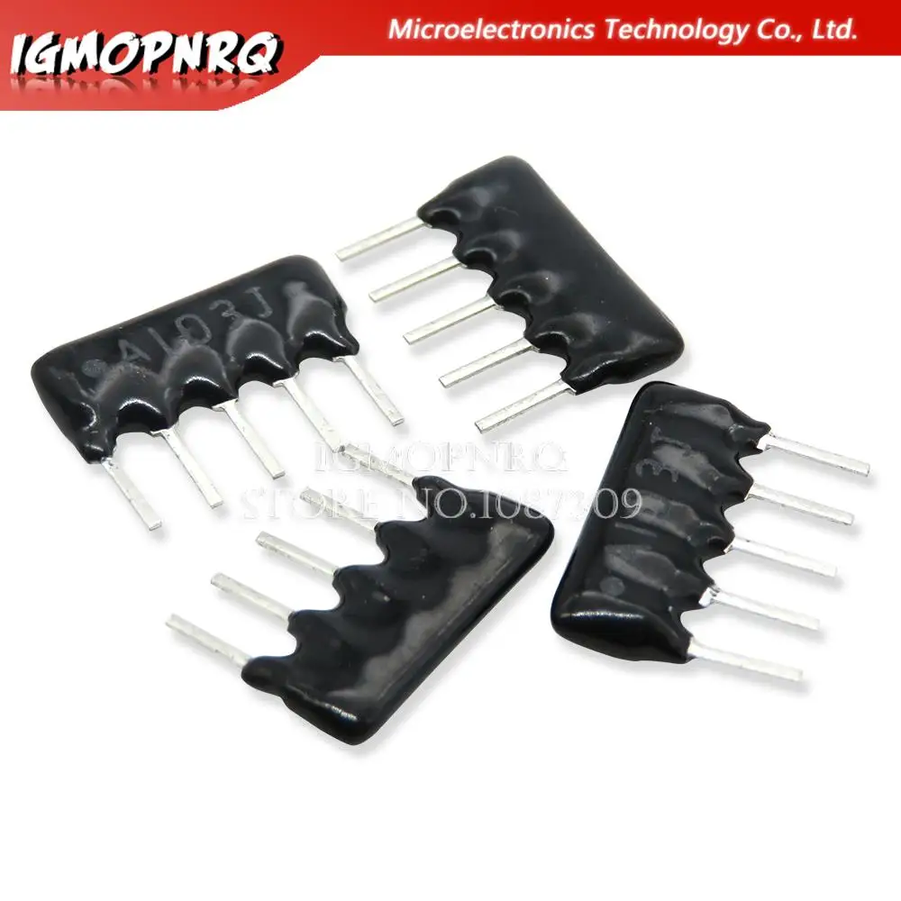 Resistencia de red de 10 piezas, 6 pines, 5 pines y 9 pines, matriz DIP 100, 220, 330, 470, 510, 680, 1K, 1,2 K, 1,5 K, 2,2 K, 3,3 K, 10K, 4,7 K, ohm, 6P - imagen 5