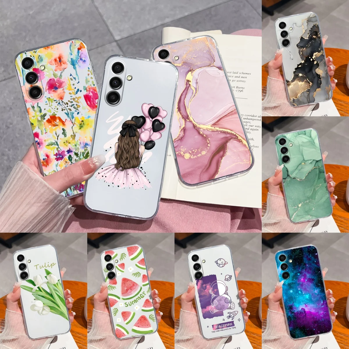 Para Samsung Galaxy A16 5G funda de teléfono cubierta de Color degradado de ensueño para Samsung A 16 funda trasera transparente anticaída de silicona suave TPU