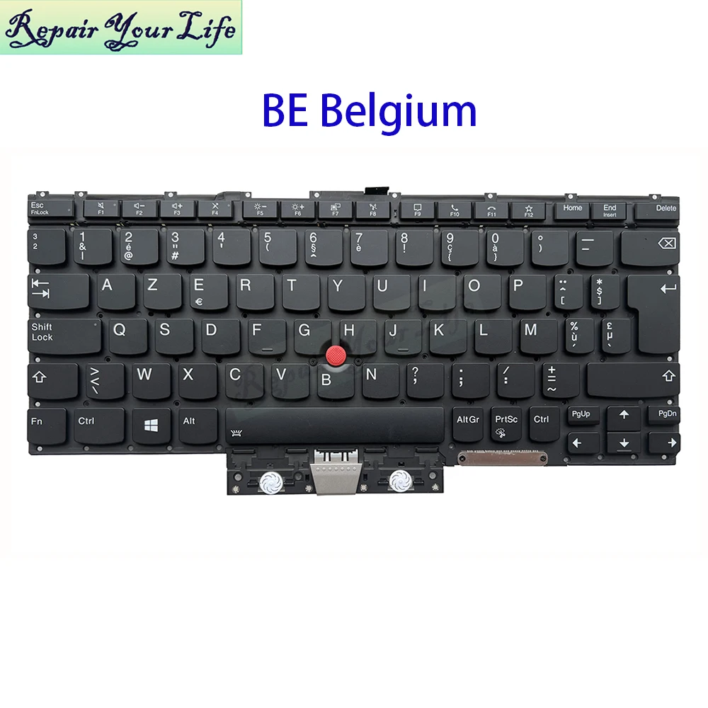 Bélgica AZERTY teclado francés retroiluminado para Lenovo ThinkPad X1 Titanium Yoga Gen 1 20QA 20QB retroiluminación belga para ordenador portátil SN20W22474 - imagen 4
