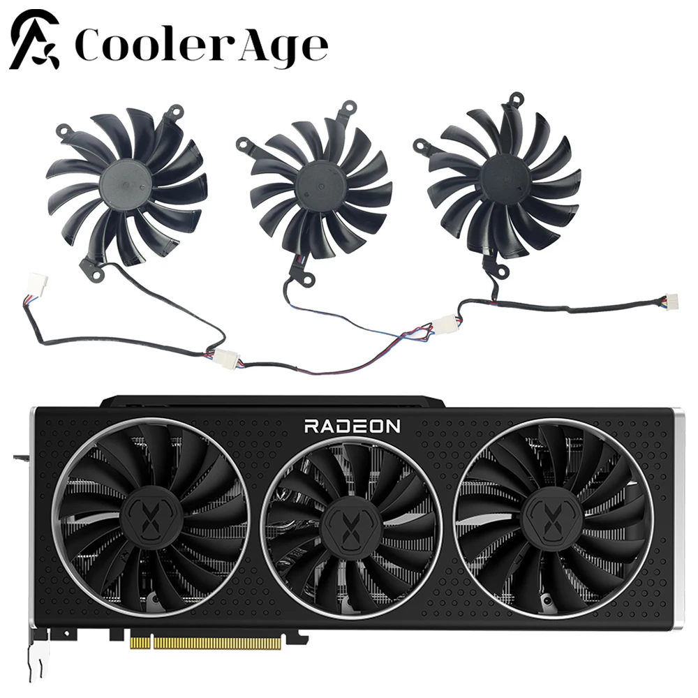 Ventilador enfriador de 87MM CF9015U12D 95MM CF1015U12D RX6800 para XFX Speedster QICK MERC 319 AMD Radeon RX 6900 6800 XT Ultra GPU