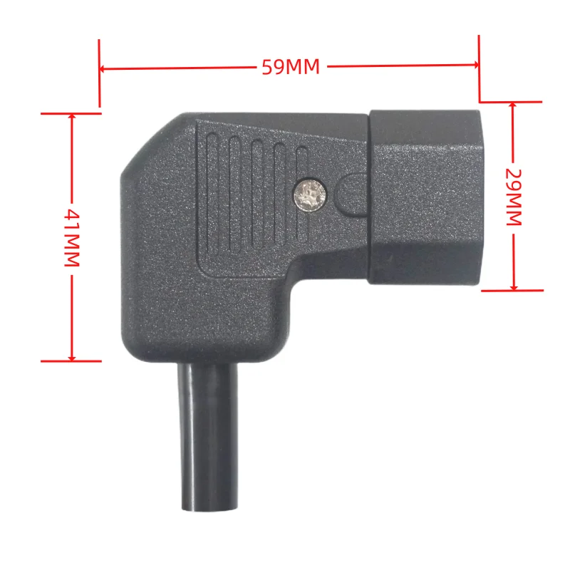 Enchufe de alimentación C13/C14, conector de Cable de alimentación/Cable hembra IEC 320 C13 con ángulo de 90 grados, AC 10A / 250V - imagen 3