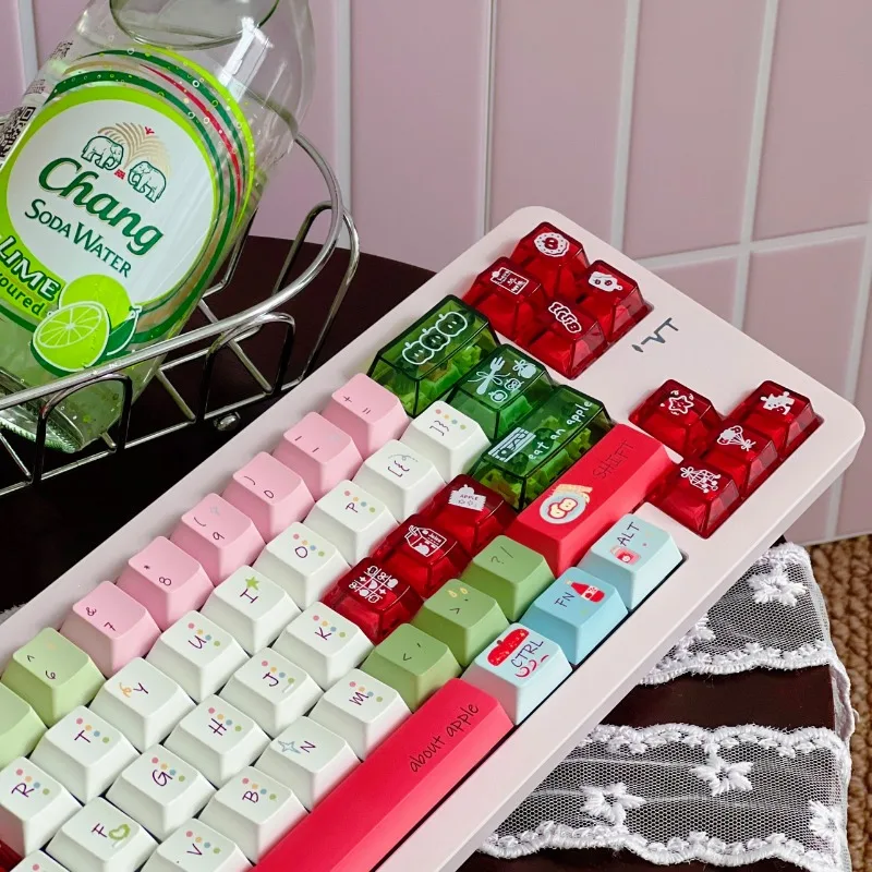 Teclas de grafiti minimalistas, perfil de cereza personalizado, tapa de llave de sublimación PBT, tapa de tecla de punto bonita de Anime de dibujos animados para jugadores DIY - imagen 5