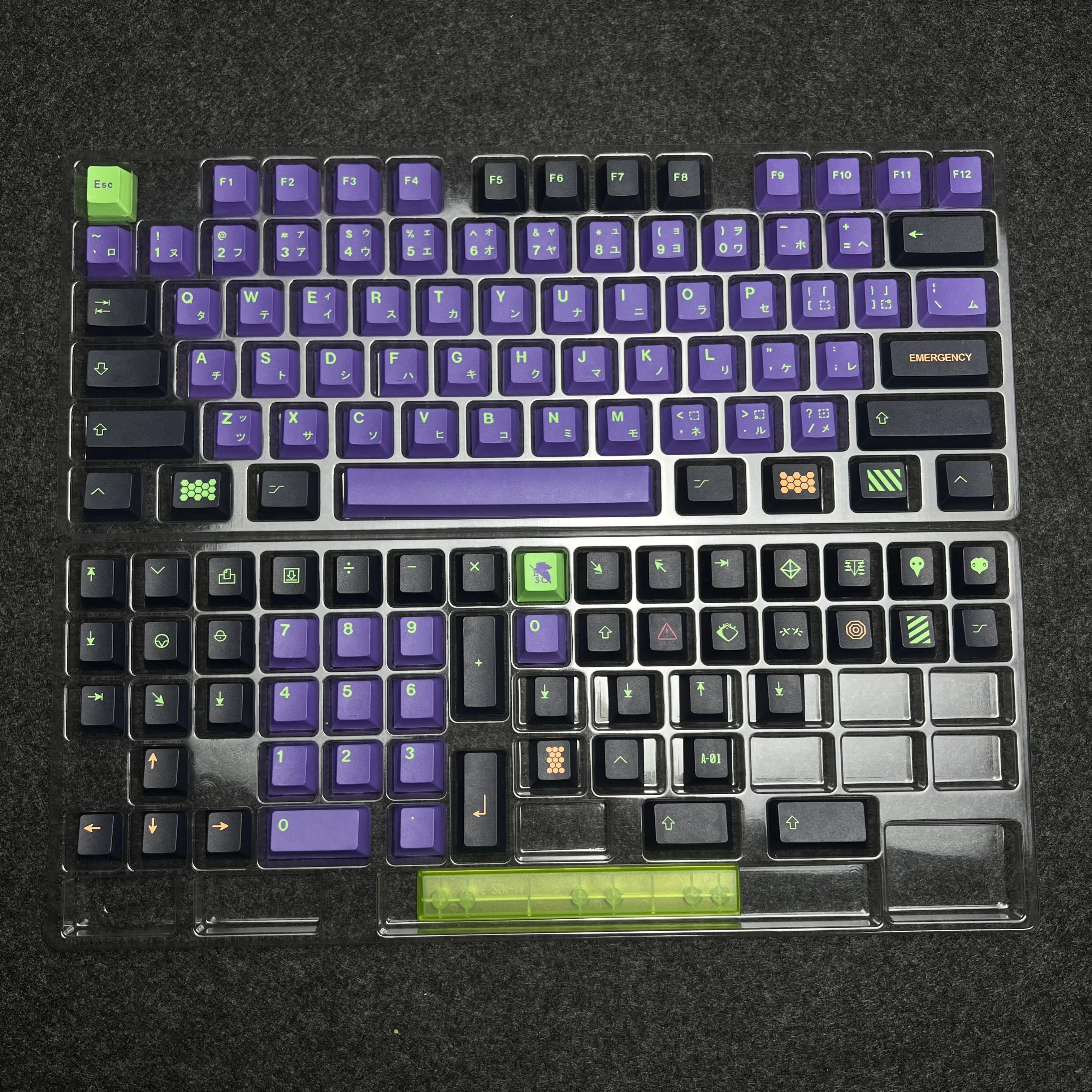 1 Juego de teclas GMK Mecha-01, sublimación de tinte PBT, teclas de dibujos animados de Anime, teclas de perfil de cereza con barra espaciadora 7U 1.75u 2u Shift - imagen 5