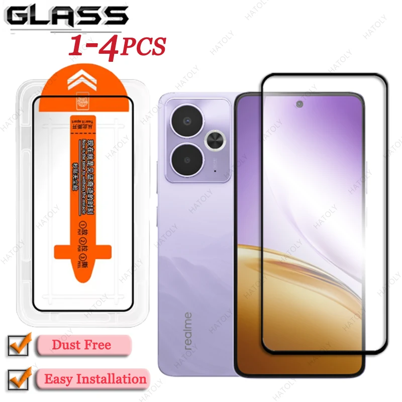Para Realme 14T vidrio de instalación sin polvo para Realme 14T Protector de pantalla película protectora de borde negro para Realme 14T 5G - imagen 2