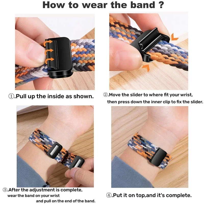 Correa magnética para Apple Watch, pulsera trenzada de nailon de 44mm, 40mm, 45mm, 46mm, 49mm y 41mm, serie iWatch se 5 4 7 6 8 9 10 Ultra 2 - imagen 5