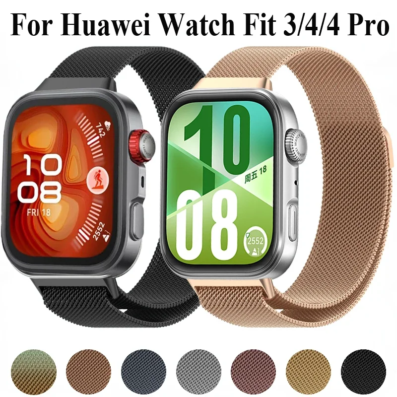 Correa de Metal para Huawei Watch Fit 4, pulsera Fit4Pro + funda de TPU, Protector de pantalla, bucle milanés para Huawei Watch Fit 4 Pro - imagen 3