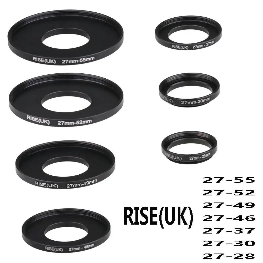 Anillo adaptador de filtro de lente de cámara RISE(UK), anillo elevador o abajo de Metal para lente de 27mm, 28mm/30mm/37mm/46mm/49mm/52mm/55mm UV ND CPL