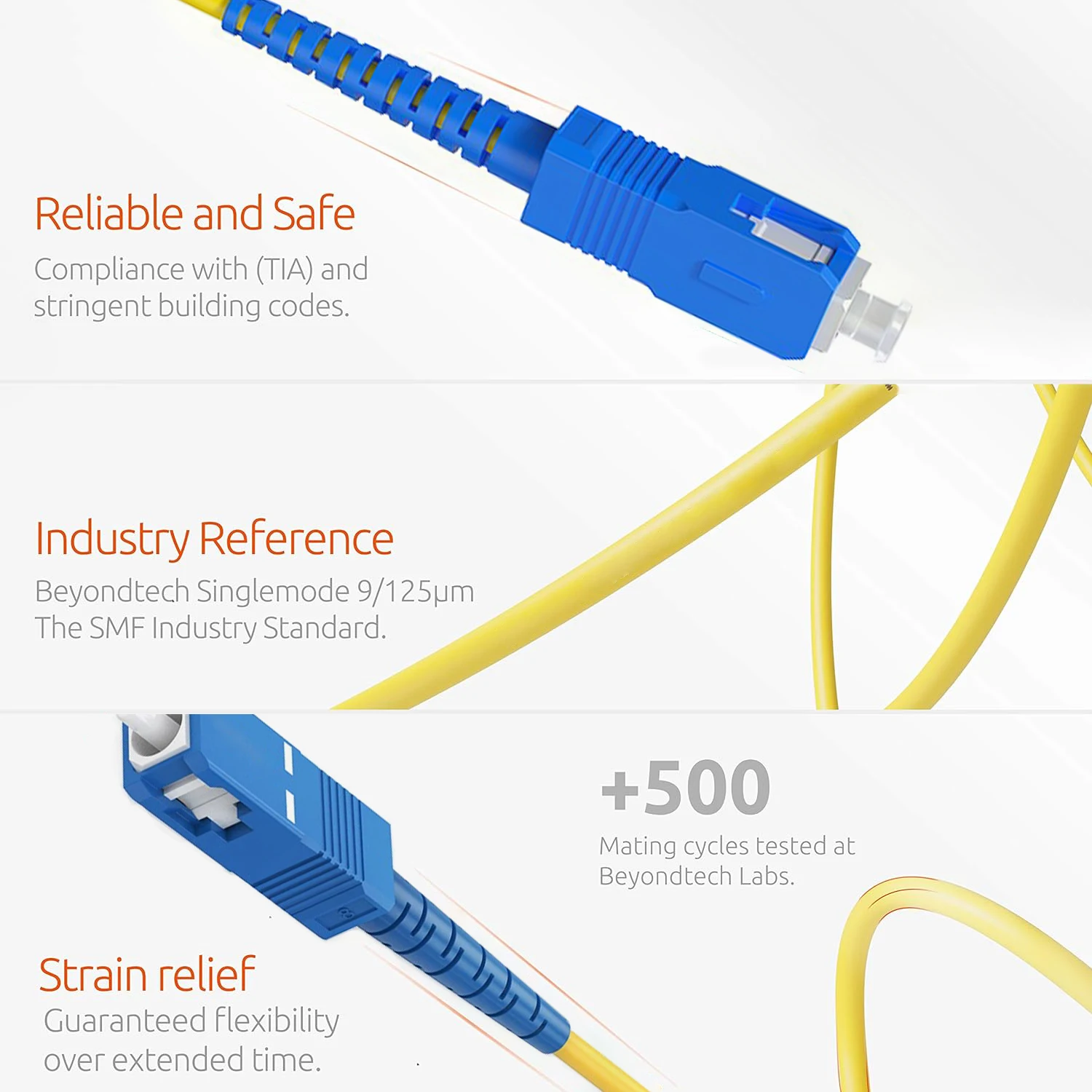 Natalink OS2 SC a SC UPC Cable de conexión de fibra óptica monomodo Simplex 3,0mm 9/125um FTTH Cable de conexión de fibra puente de fibra óptica - imagen 2