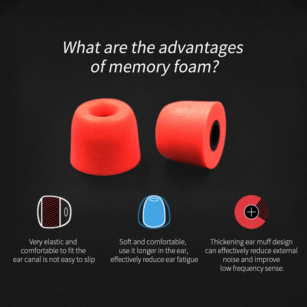 Un fondo negro con un tapón de oído de espuma de memoria roja