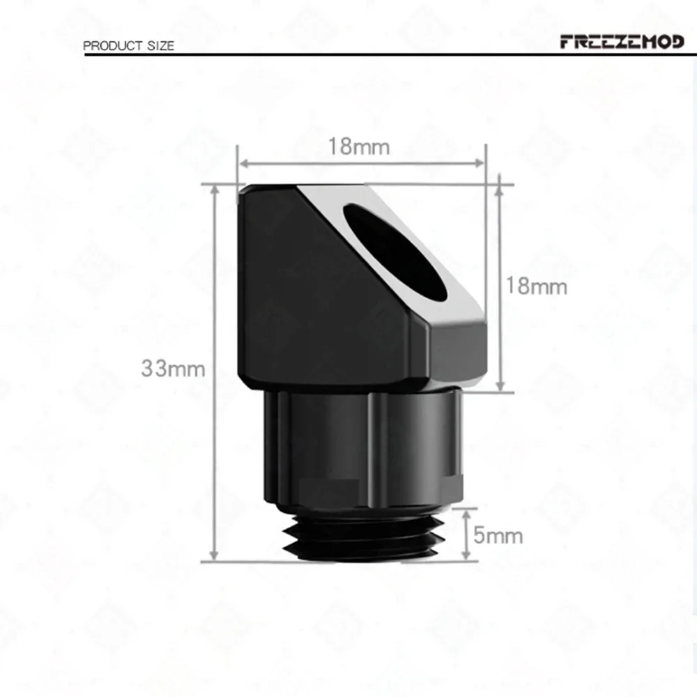 FREEZEMOD Accesorio giratorio de 45 grados Rosca G1/4 Dientes interiores y exteriores Par de latón 360 °   Rotación MOD PC Refrigeración por agua - imagen 3