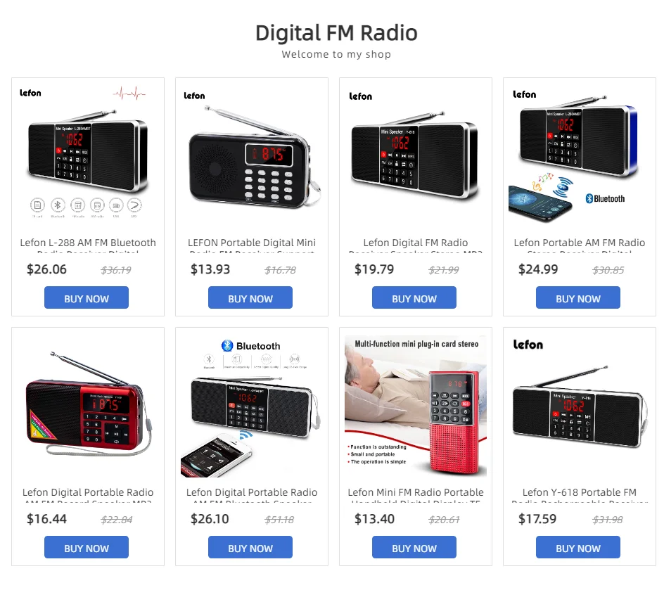 Lefon Radio AM FM Bluetooth - Sistema completo de audio portátil profesional