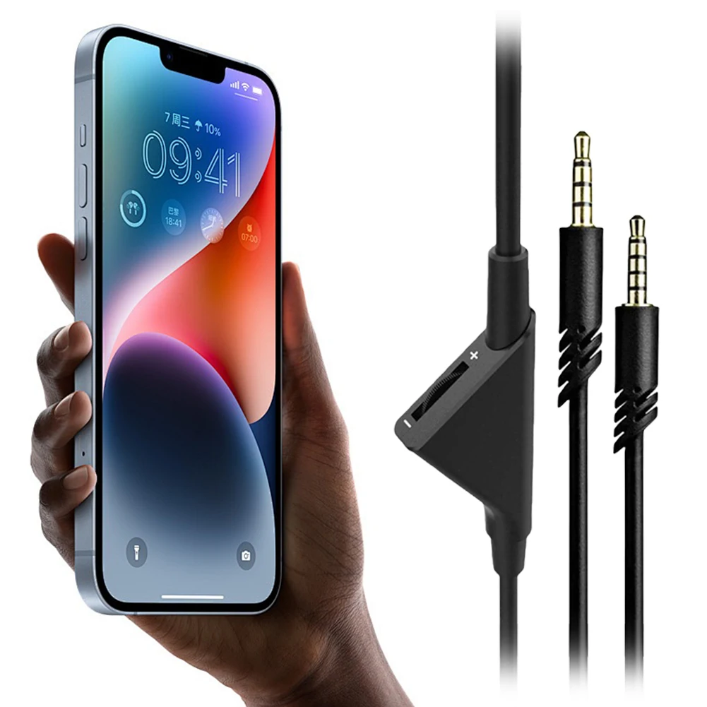 Cable de Audio de 2,0 M/6,5 pies con Control de volumen Cable de auriculares para PC PS4 Etc Cable de auriculares para auriculares Astro A10 A30 A40 A50