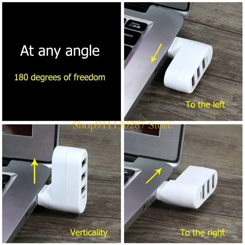 J1HC Hubs USB 3 puertos USB 2.0 Hub Mini Splitter Adaptador Hub para PC Notebook - imagen 4