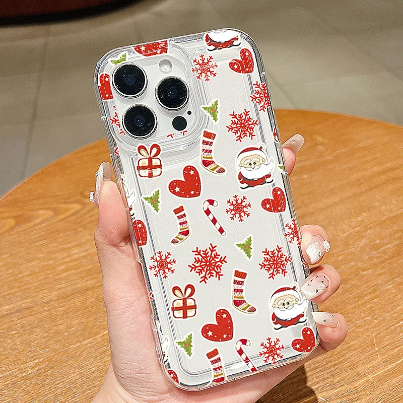 Funda de teléfono navideña con palo de muñeco de nieve para Samsung Galaxy S25 S24 S23 S22 Ultra Plus FE A33 A55 A35 A15 A54 funda transparente suave - imagen 4