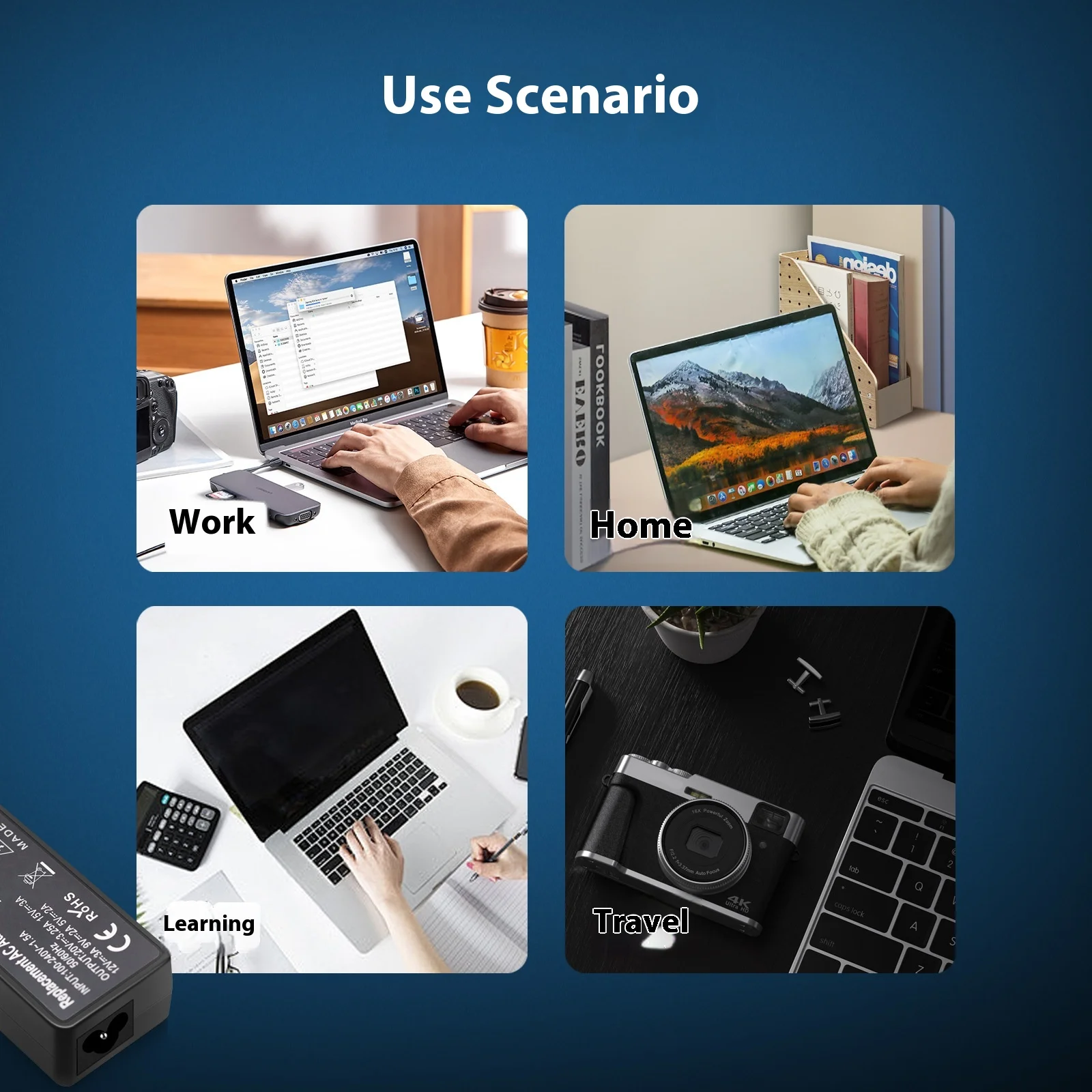 Adaptador de cargador para ordenador portátil, 19,5 V, 3,33a, 65W, 4,5x3,0mm, para HP Envy 17-j010us Pavilion 15-j000 Chromebook 11 G4 G5 EE 14 G3 246 G4 248 - imagen 4