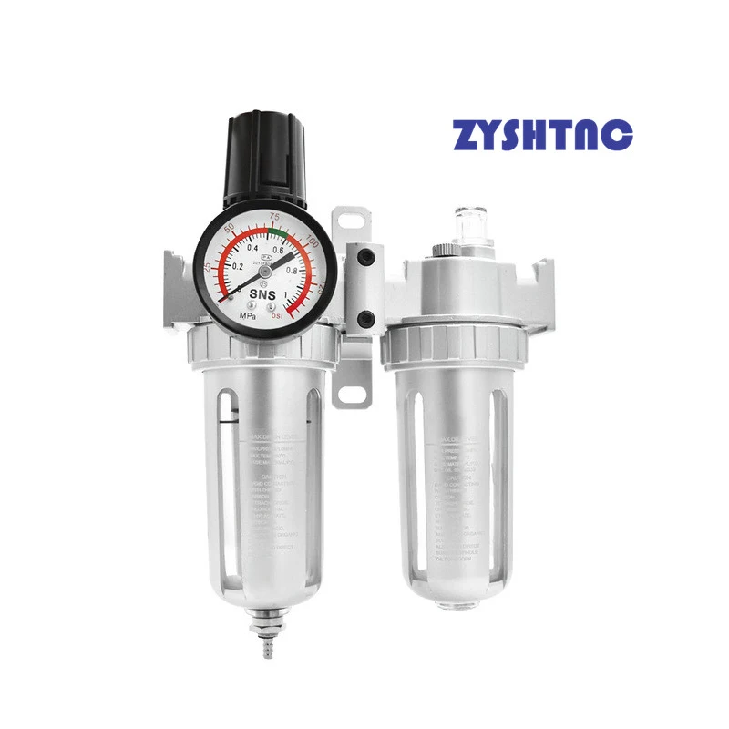 AFC2000 Separador de agua y aceite, filtro trampa, aerógrafo, compresor de aire, regulador de presión, válvula reductora AFR2000 + AL2000 G1/4" - imagen 3