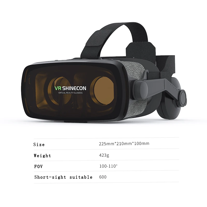 Shinecon gafas 3D VR Casque Viar, auriculares de realidad Virtual, gafas de casco, lentes para teléfono inteligente, binoculares para videojuegos - imagen 3