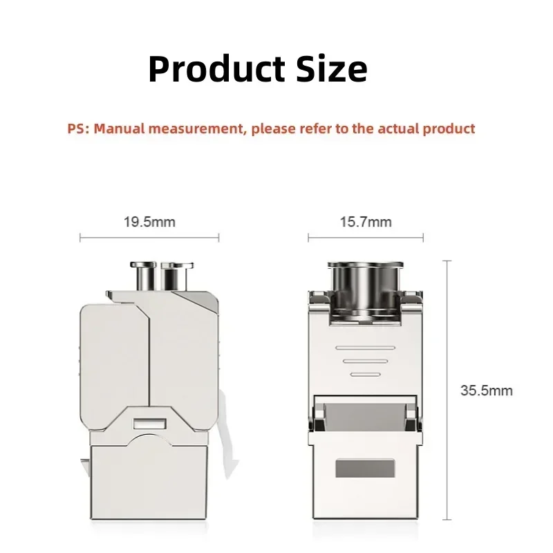 Módulo de Conector hembra Cat6 6A Cat7 Keystone Jack, Conector de blindaje para Cable de red, Cable Lan Ethernet, enchufe de Internet RJ45 - imagen 5