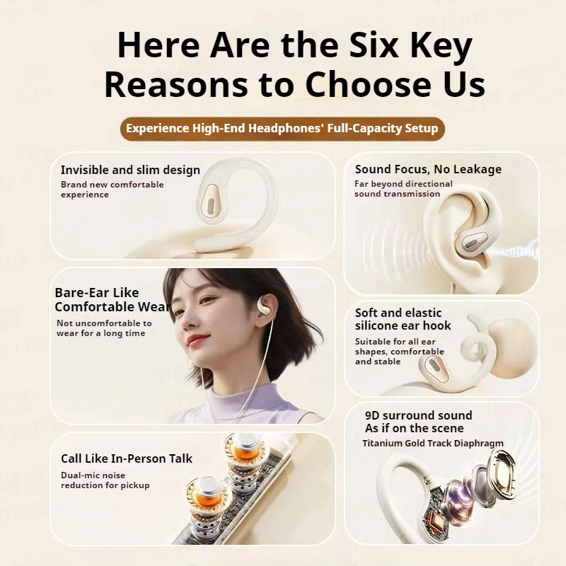 Auriculares con Control por cable tipo C y 3,5mm con Clip, auriculares con sonido envolvente 9D, auriculares deportivos para jugadores, auriculares ENC con micrófono HD para Samsung - imagen 3