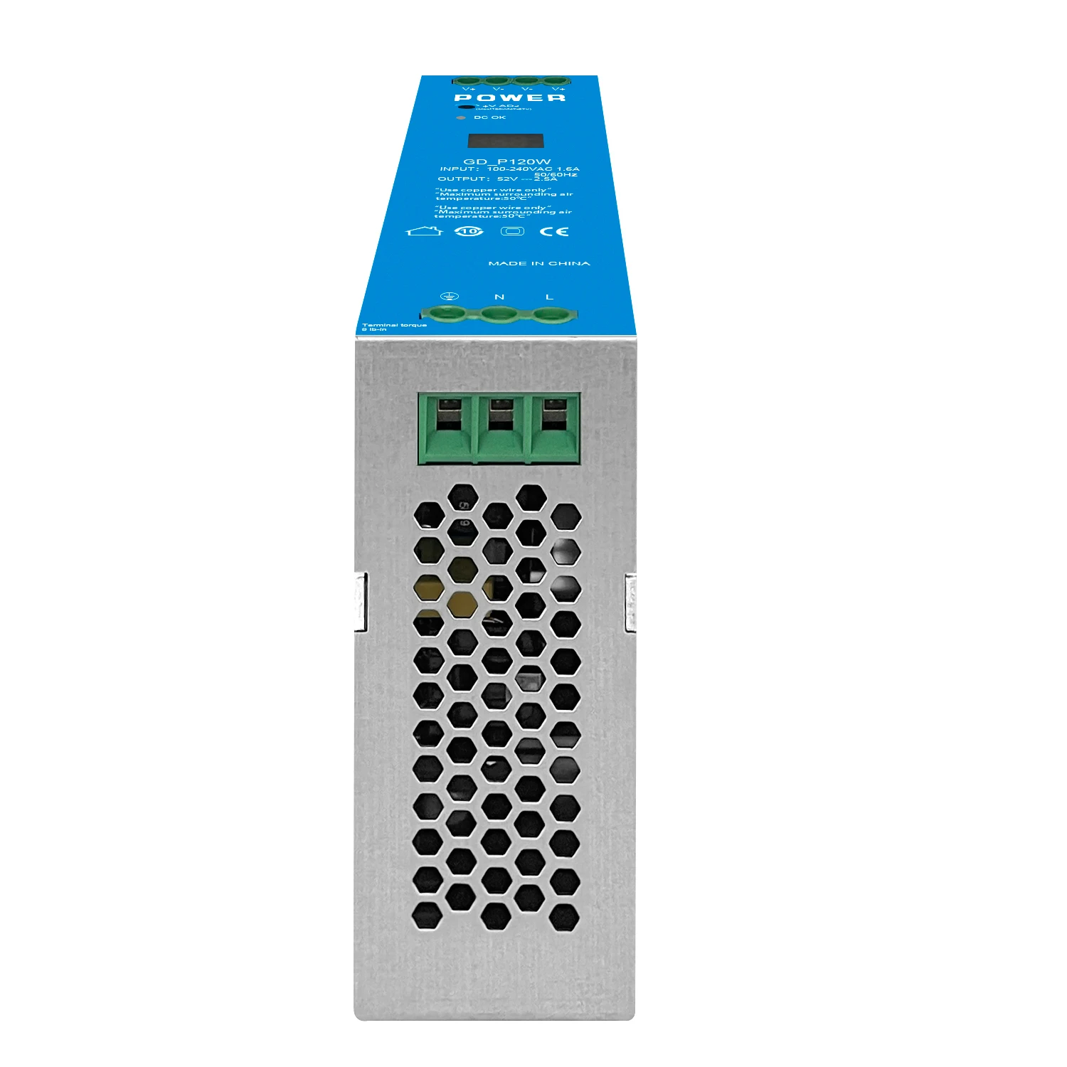 Instalación de Riel DIN Industrial, fuente de alimentación para interruptor POE, 80W/120W/240W, 48V - imagen 5