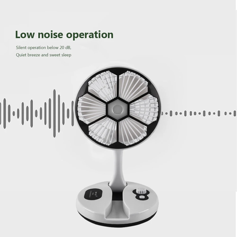 Ventilador eléctrico USB con función de luz nocturna, aire acondicionado plegable, retráctil tipo C, carga de bajo ruido para el hogar al aire libre - imagen 4