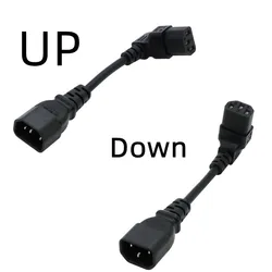 Cable Extensión Alimentación IEC C14 Macho a C13 Hembra – 15 cm 90°