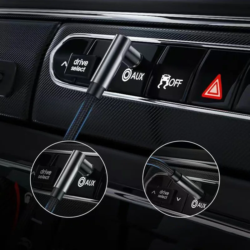 Cable auxiliar de 3,5mm, Conector de Audio de 90 grados, ángulo recto de 3,5, para auriculares de coche, Beats Xiaomi, altavoz MP4 - imagen 4