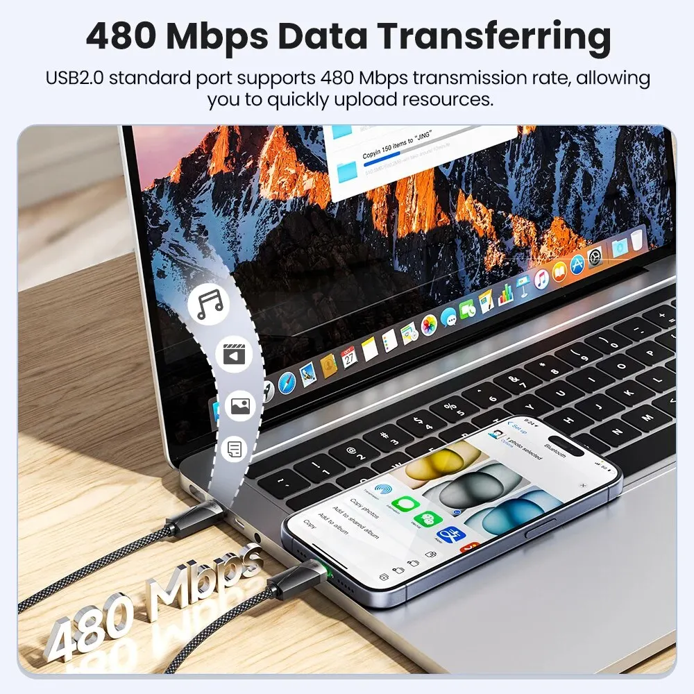 Toocki-Cable tipo C a tipo C, cargador de carga rápida PD de 100W, apagado inteligente, USB C a USB C para Xiaomi POCO F4 Macbook, Cable de datos - imagen 5