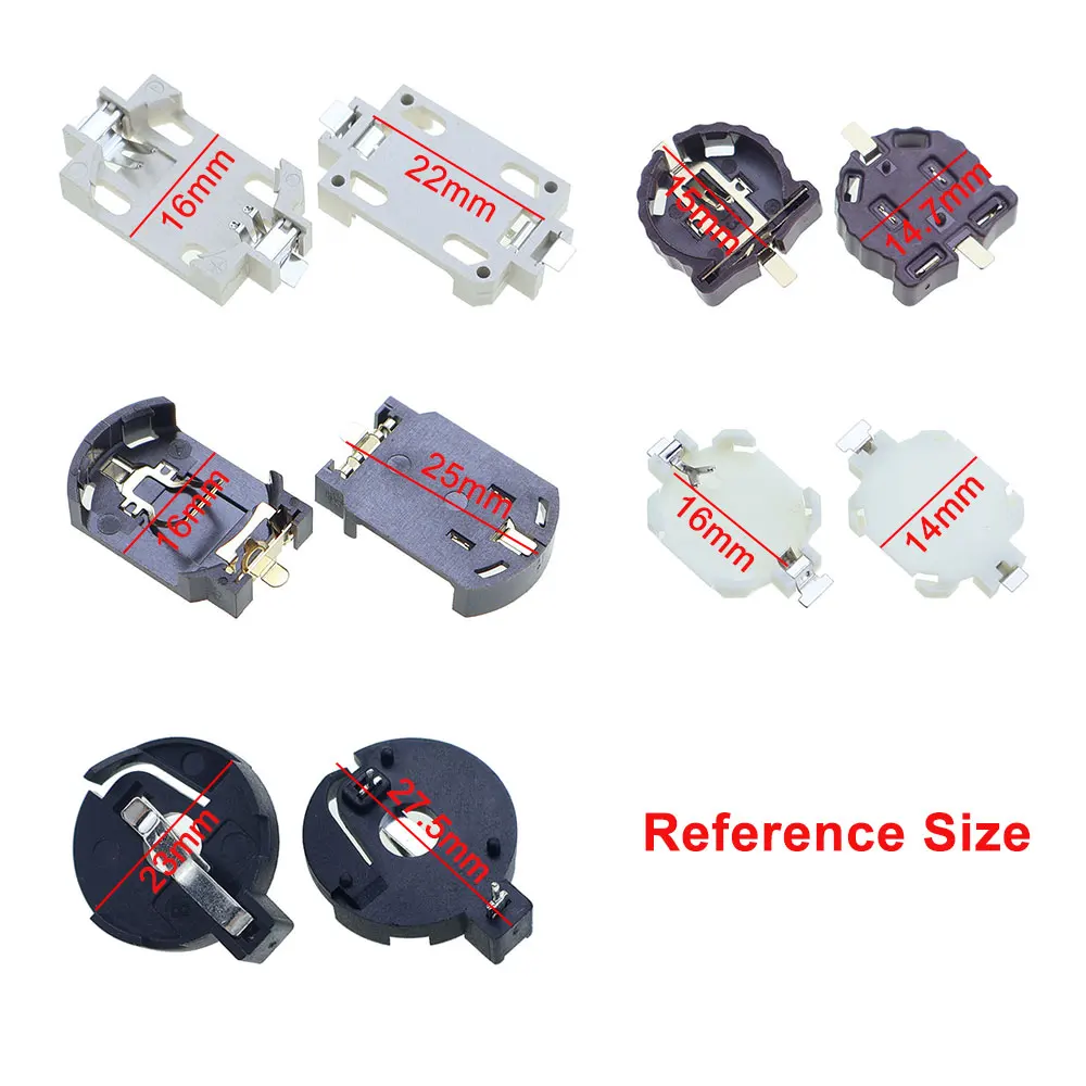 JCD 10 Uds SMD SMT CR2450 CR2032 CR2025 CR1220 3V botón de batería BS-2032/1220/1616 soporte para batería de moneda caja de enchufe - imagen 4
